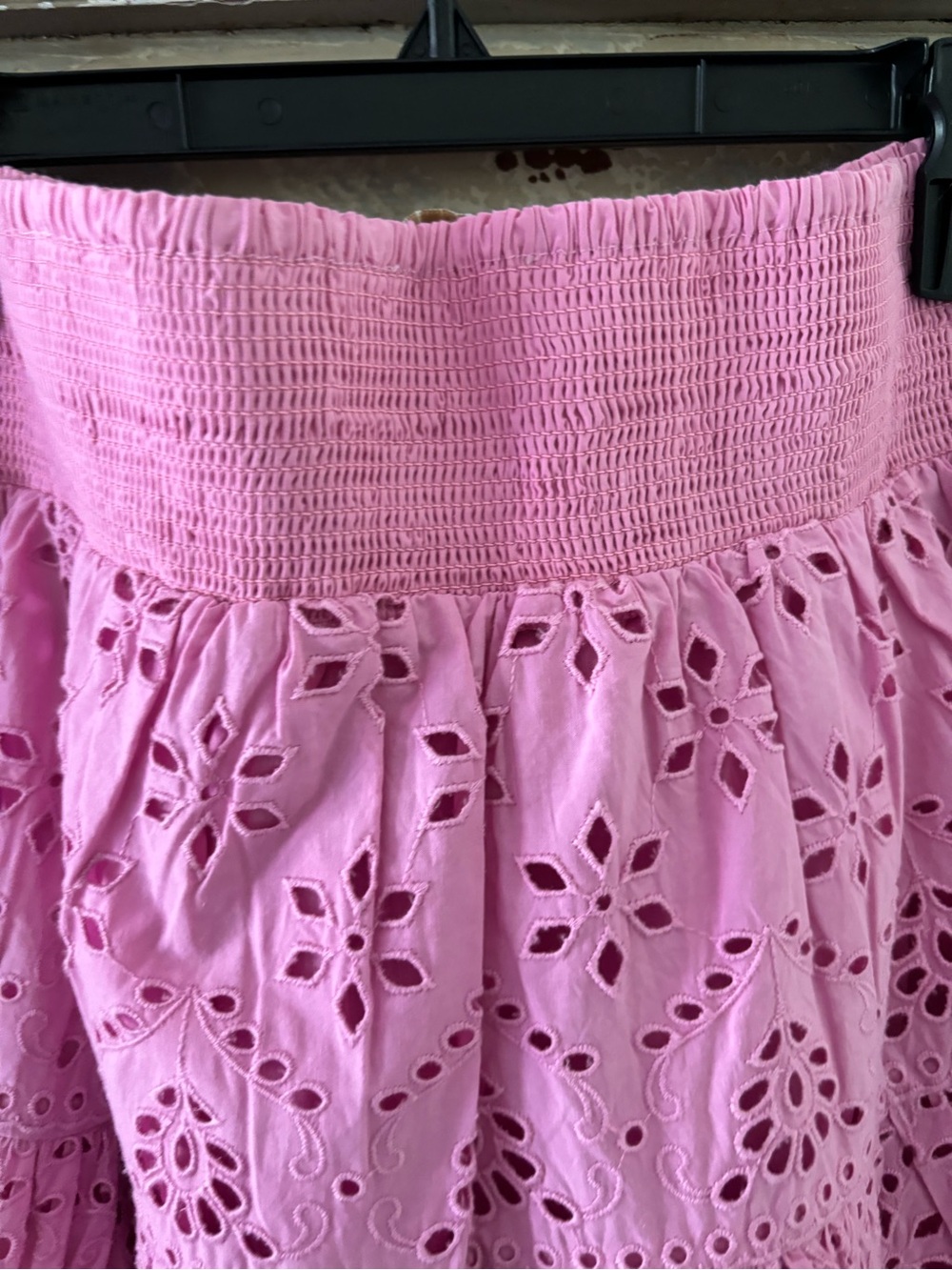 LoveShackFancy Pink Eyelet Tie-Waist Skater Skirt - Picture 13 of 13
